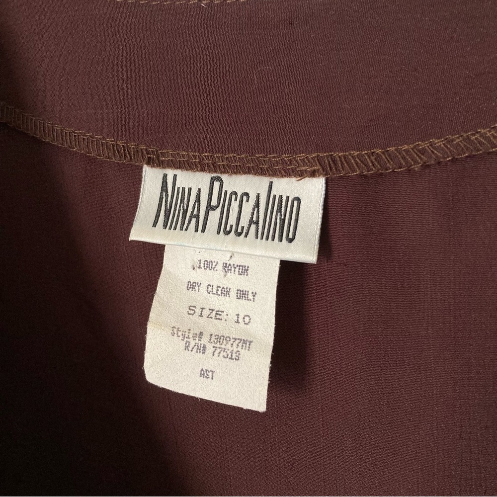 Nina Piccalino VTG Cropped 100% Rayon Button Down Top 10 - Picture 5 of 6